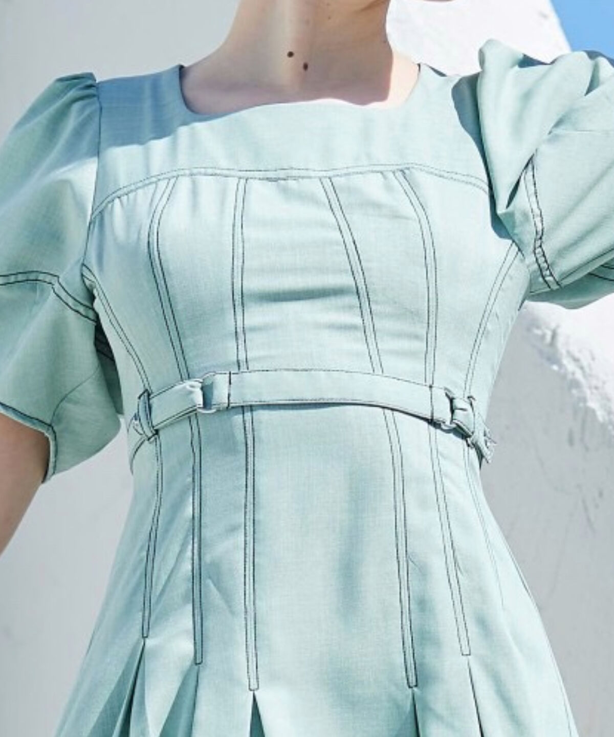 アンドクチュール「コルセットパフスリーブワンピース」|ワンピース|