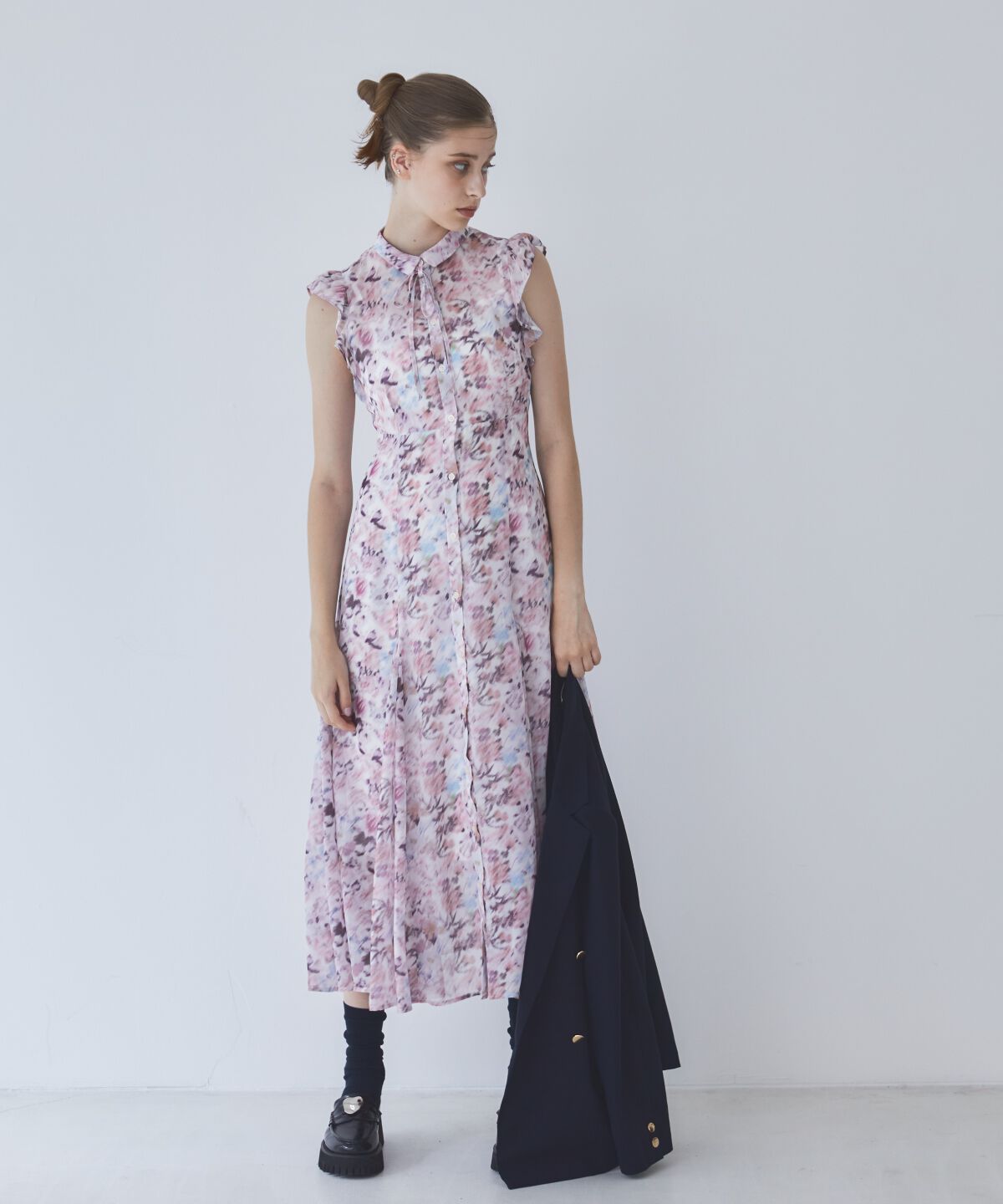 REDYAZEL「水彩フラワープリントワンピース」|ワンピース|ピンク