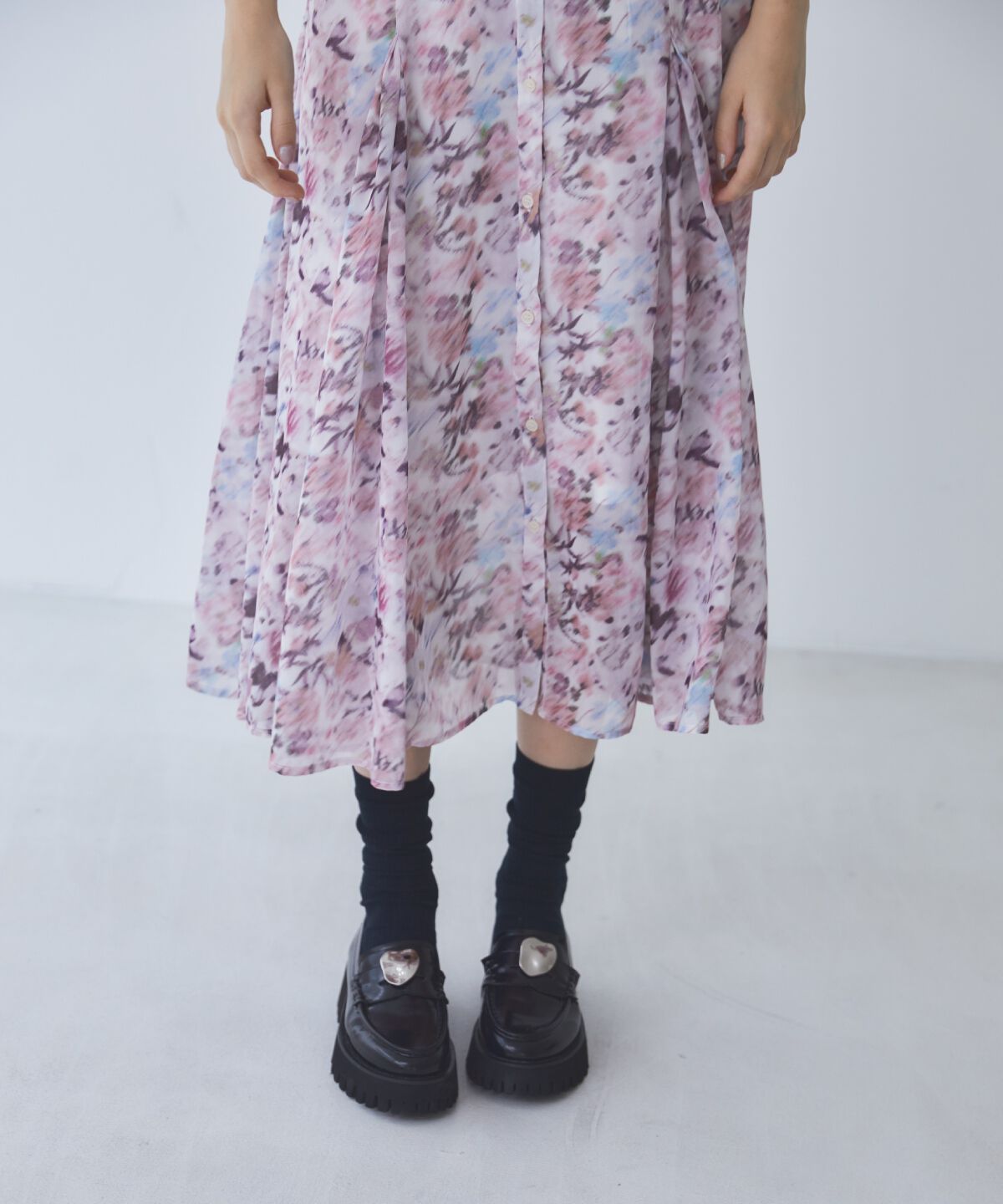 REDYAZEL「水彩フラワープリントワンピース」|ワンピース|