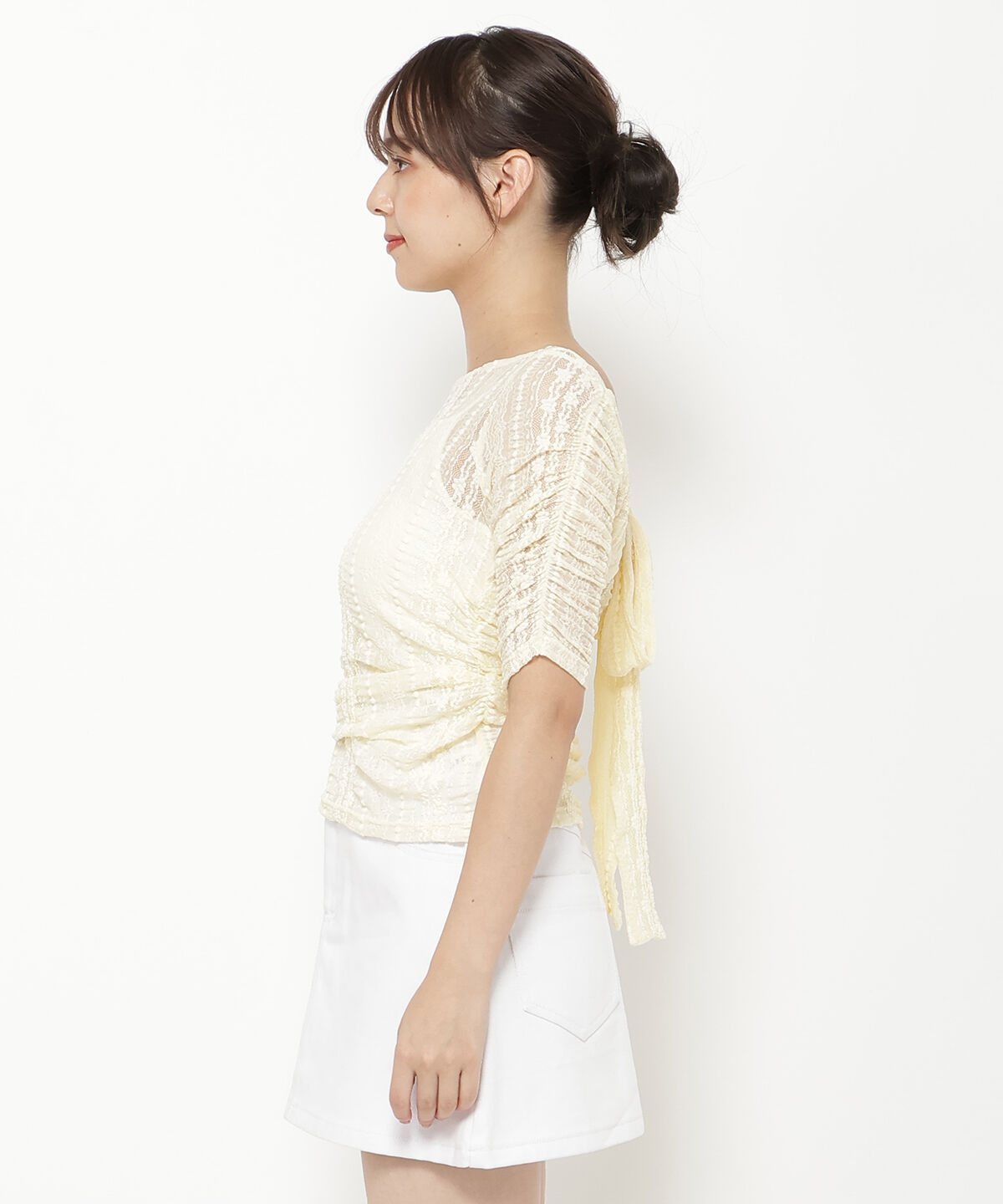 REDYAZEL「半袖リボンレースブラウス」|Tシャツ・カットソー|