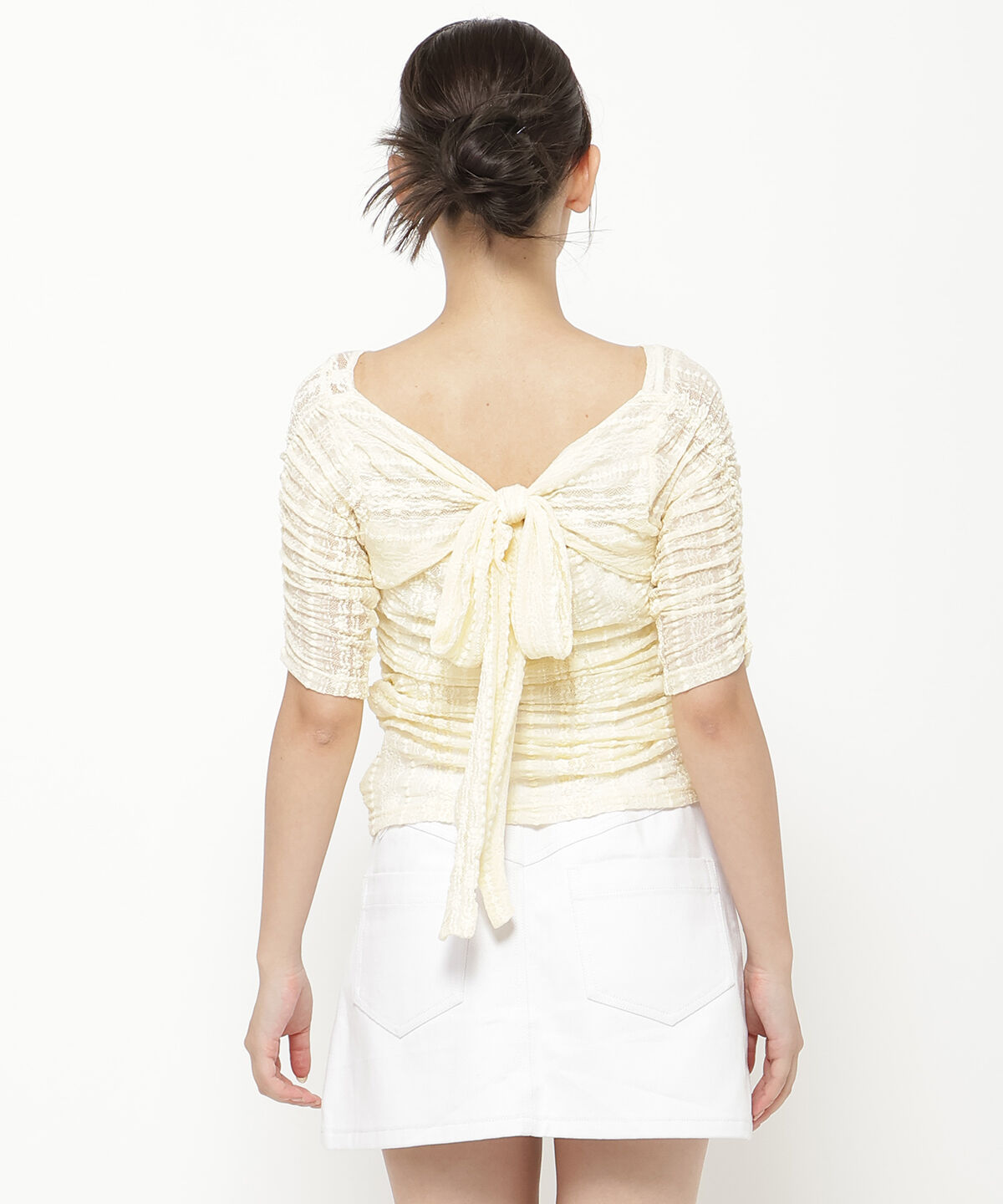 REDYAZEL「半袖リボンレースブラウス」|Tシャツ・カットソー|