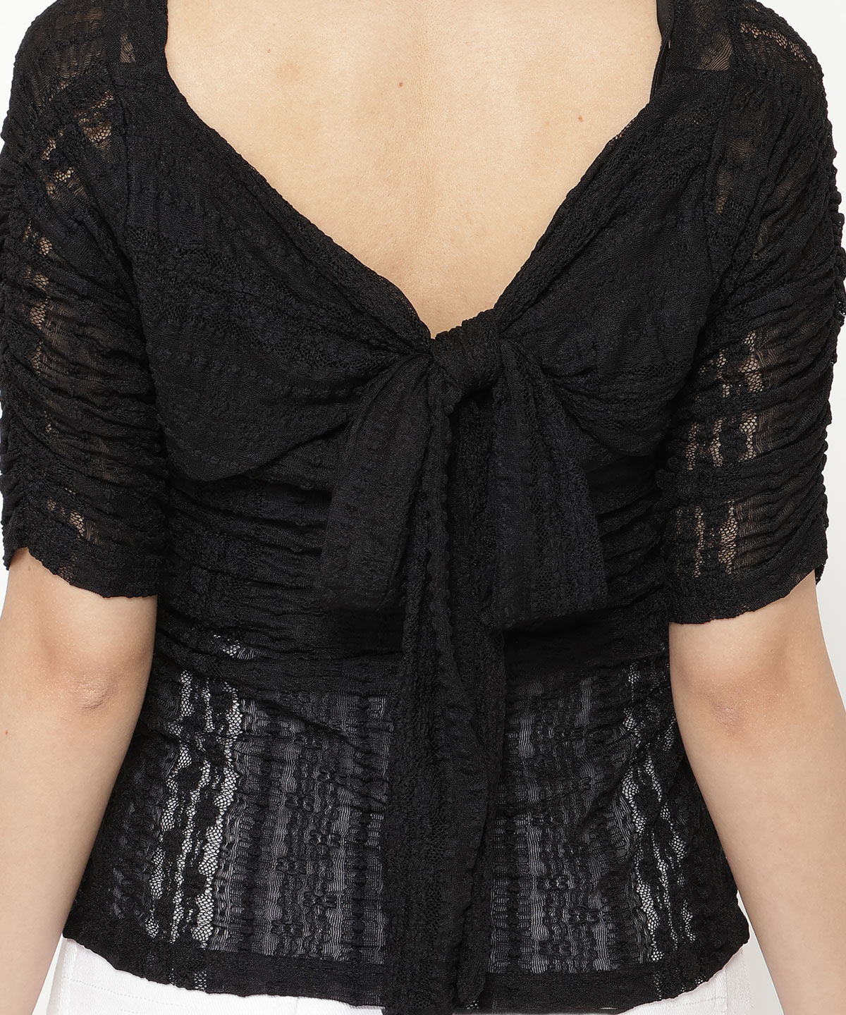 REDYAZEL「半袖リボンレースブラウス」|Tシャツ・カットソー|