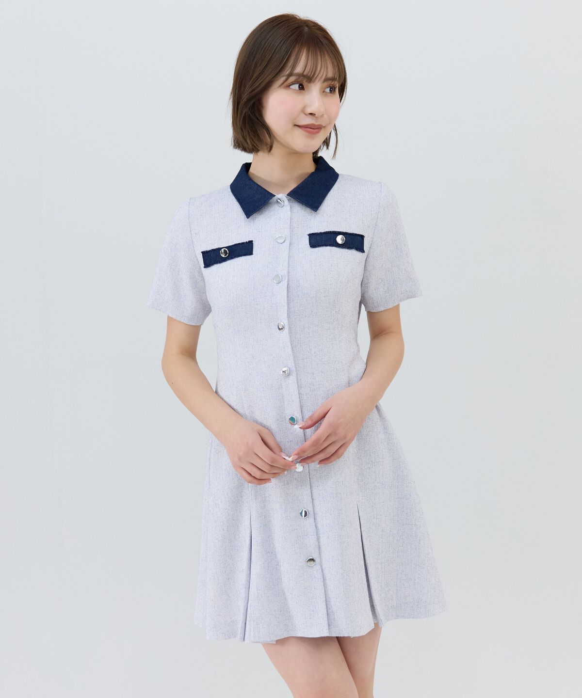 REDYAZEL「サマーツイード襟つきミニワンピース」|ワンピース|