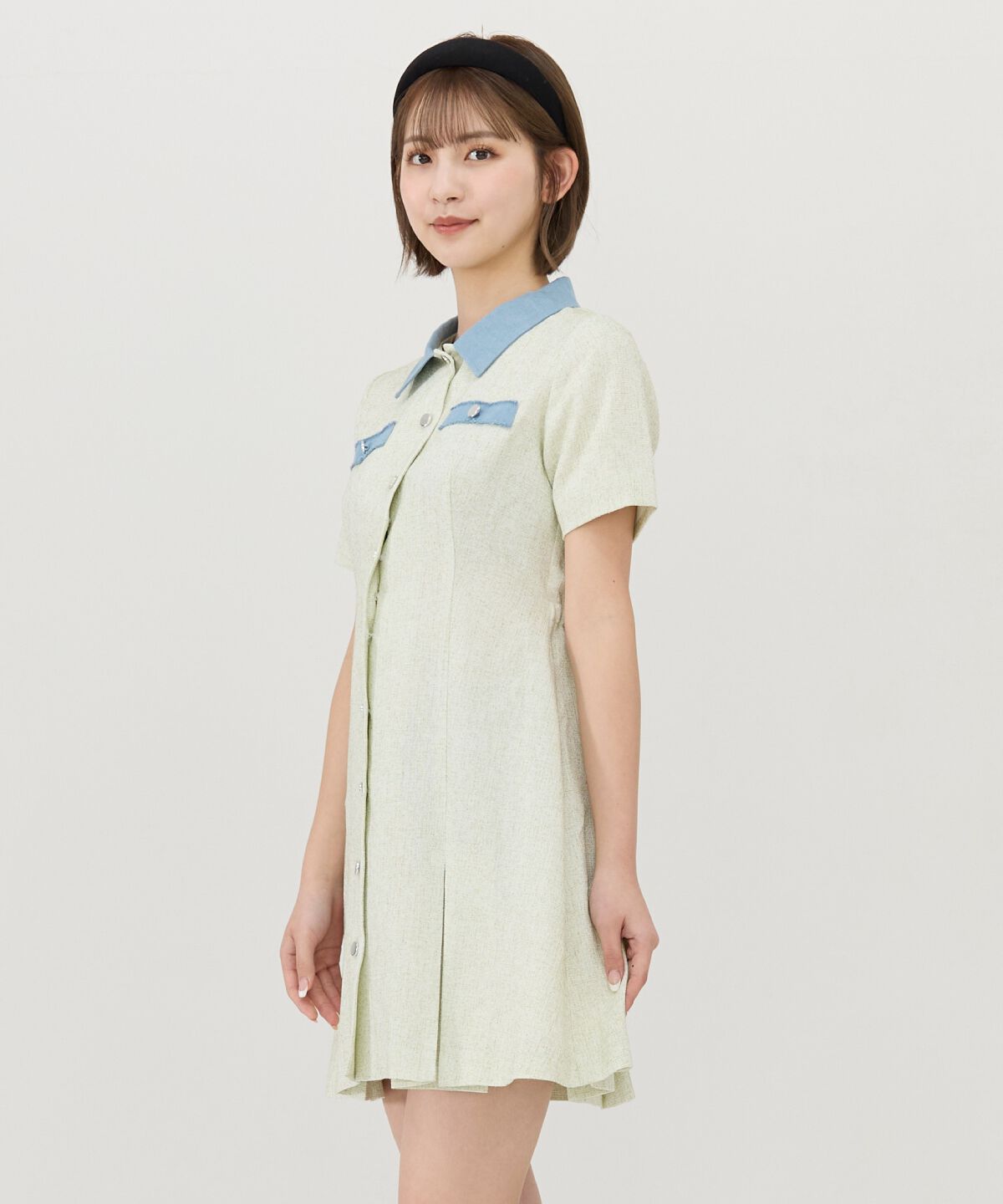 REDYAZEL「サマーツイード襟つきミニワンピース」|ワンピース|