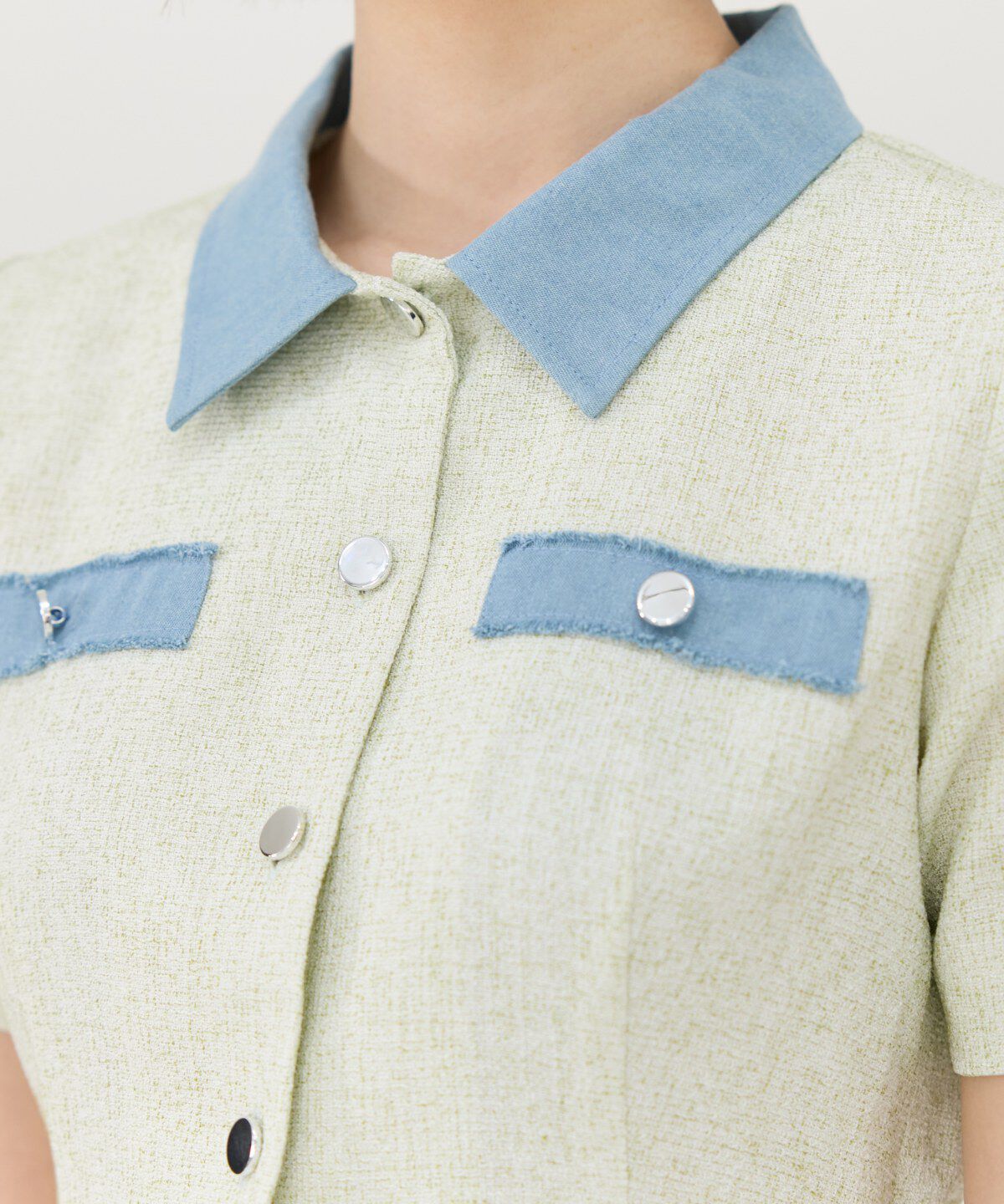 REDYAZEL「サマーツイード襟つきミニワンピース」|ワンピース|