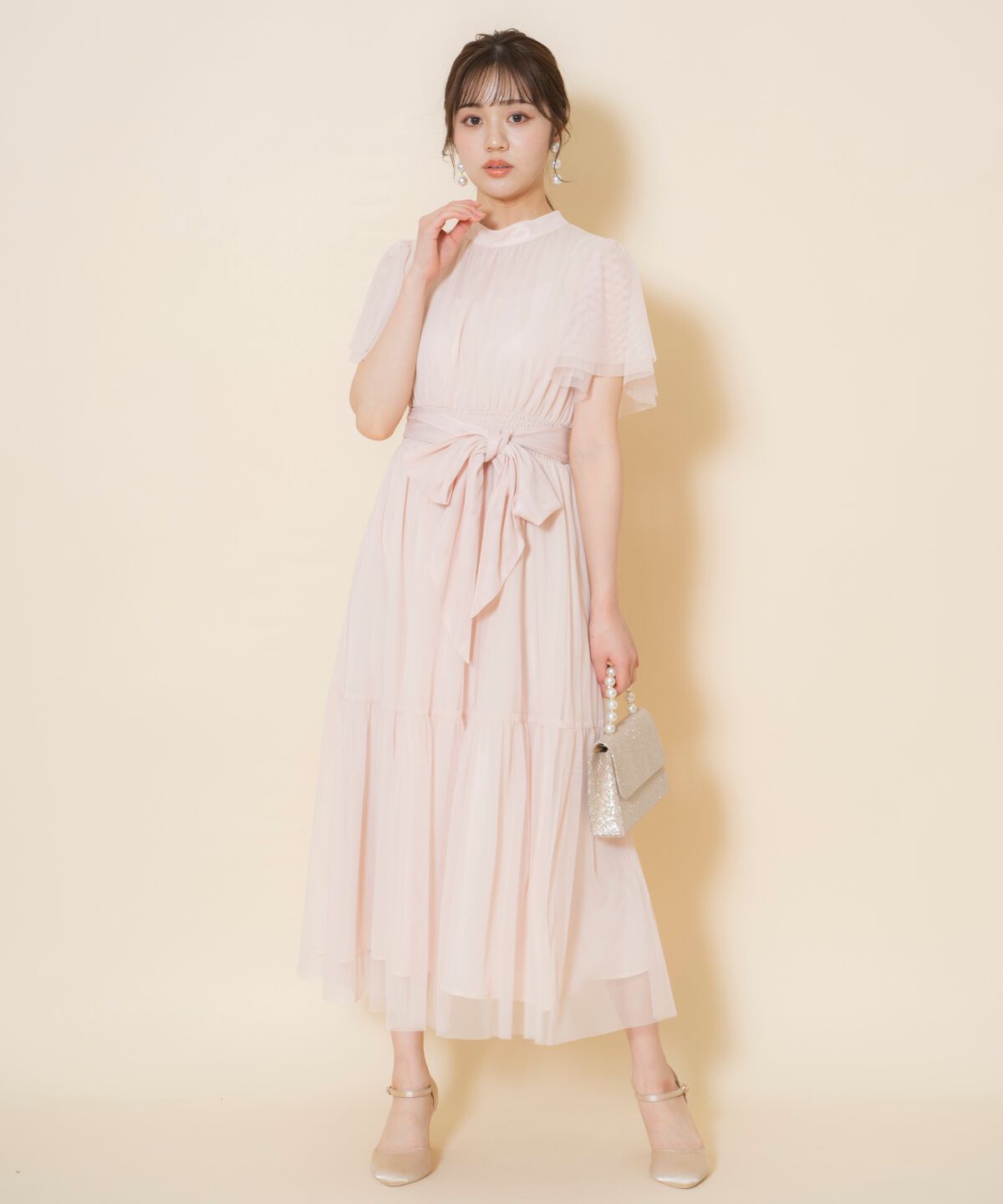 WILLSELECTION「チュールティアードドレス」|ドレス|ベージュ
