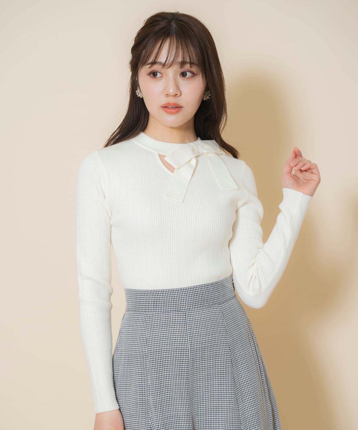 WILLSELECTION「アシメリボンプルオーバー」|ニット・セーター|