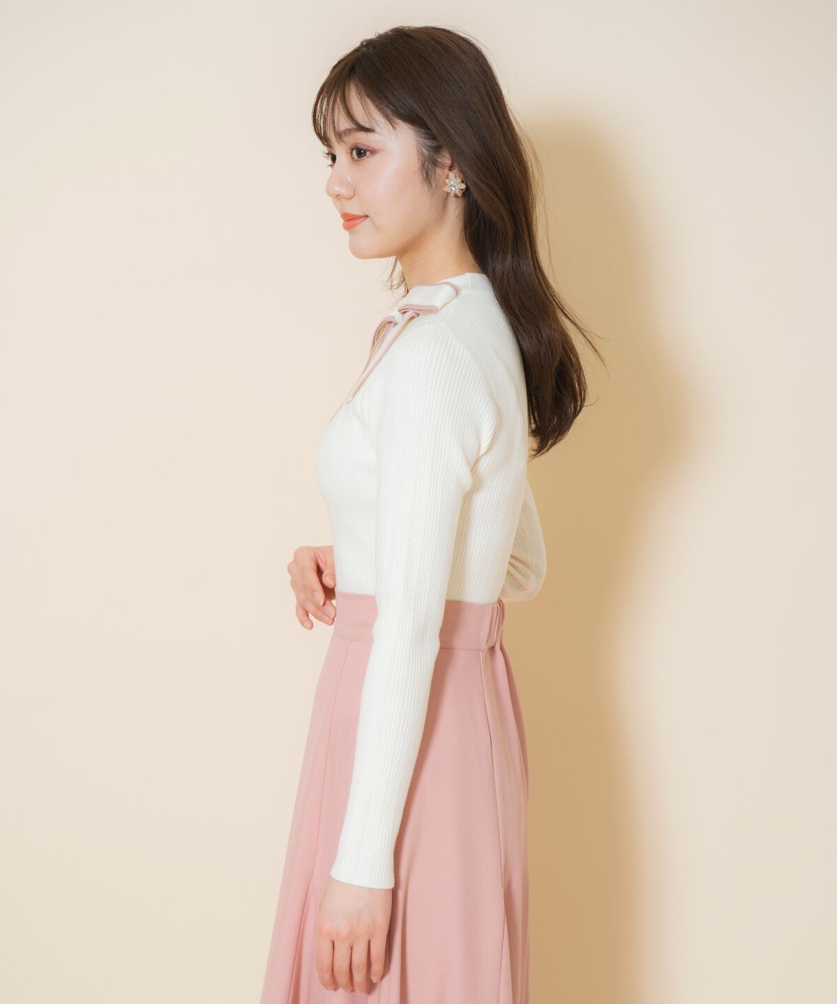 WILLSELECTION「アシメリボンプルオーバー」|ニット・セーター|