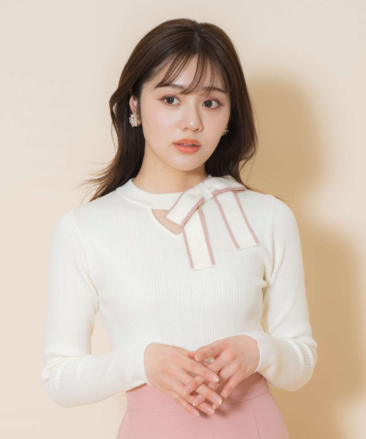 WILLSELECTION「アシメリボンプルオーバー」|ニット・セーター|