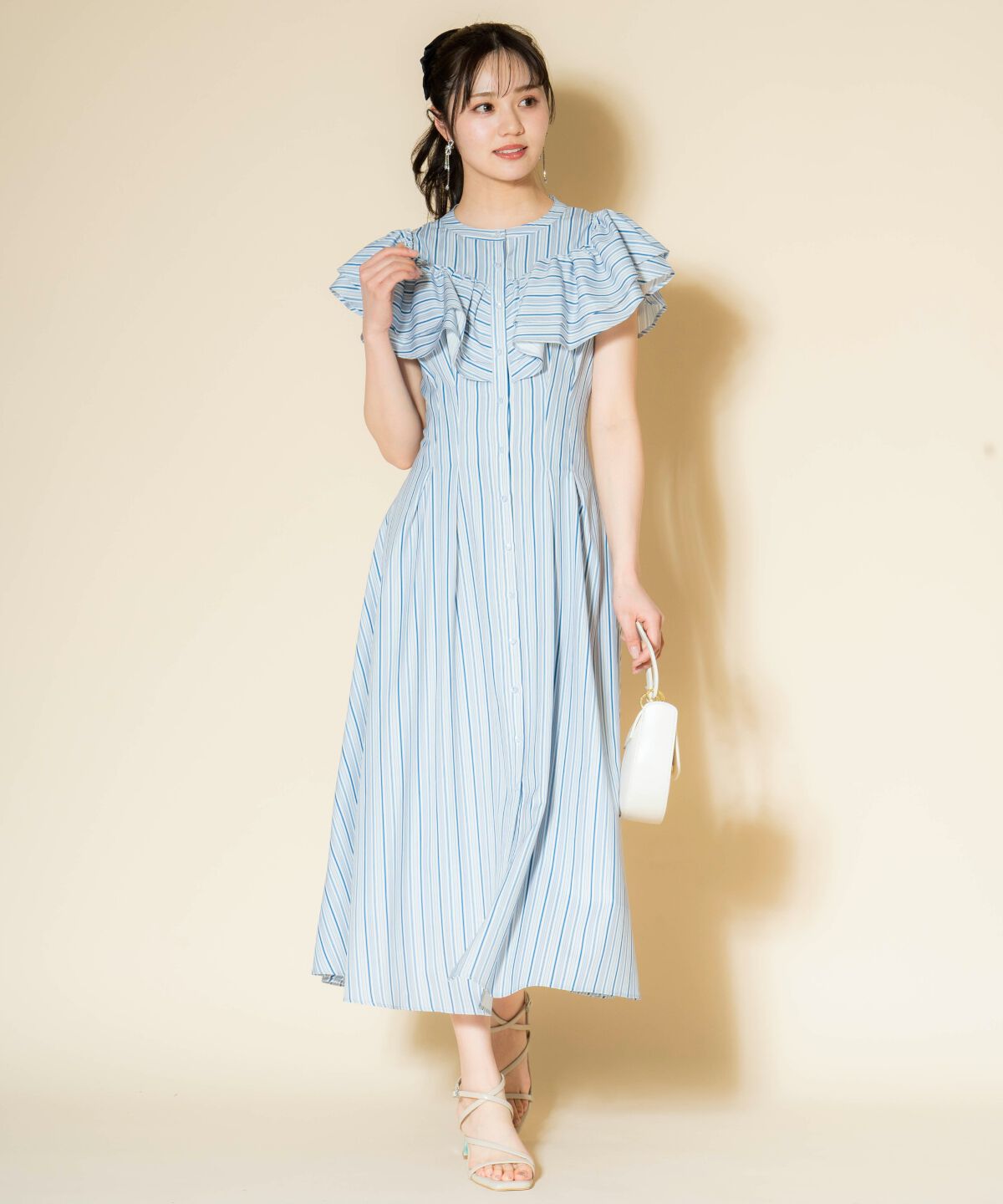 WILLSELECTION「マルチストライプフリルワンピース」|ワンピース|