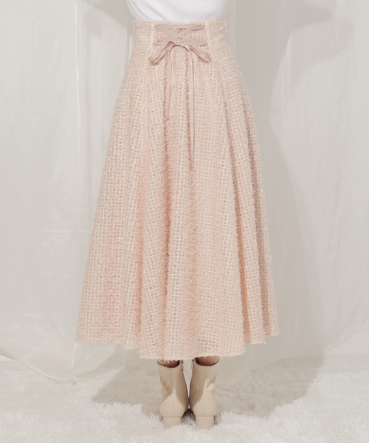 WILLSELECTION「フリンジチェックフレアスカート」|フレア|