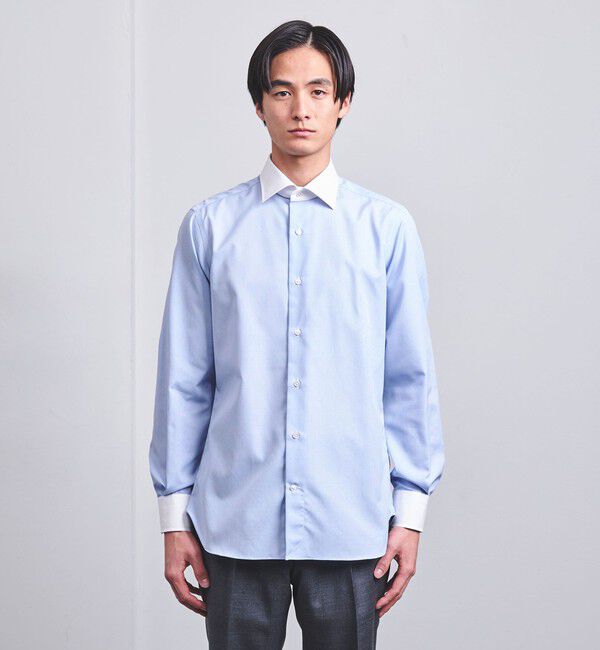 UNITED ARROWS「イージーケア AG マイクロチェック セミワイド クレリックカラーシャツ -抗菌防臭-」|シャツ・ブラウス|