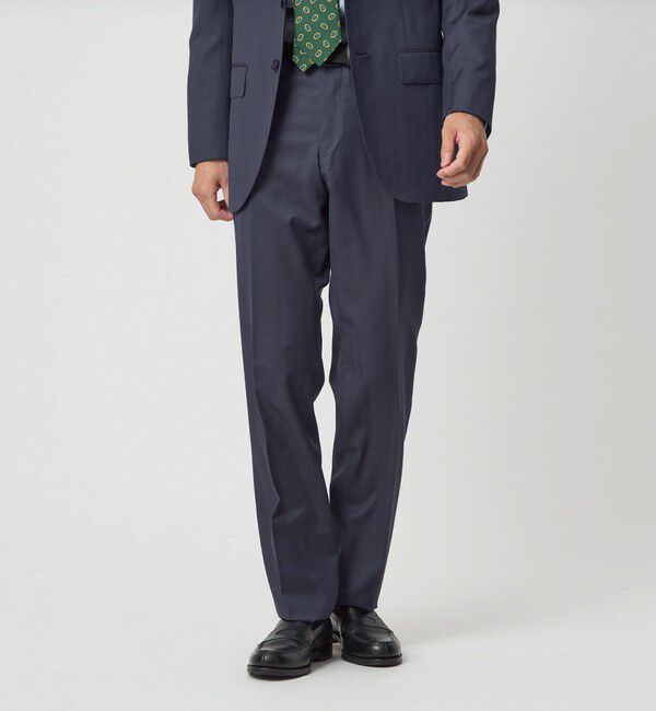 UNITED ARROWS green label relaxing「DRAGO ミニヘリンボーン CLS ノープリーツ スーツパンツ」|スーツ|NAVY