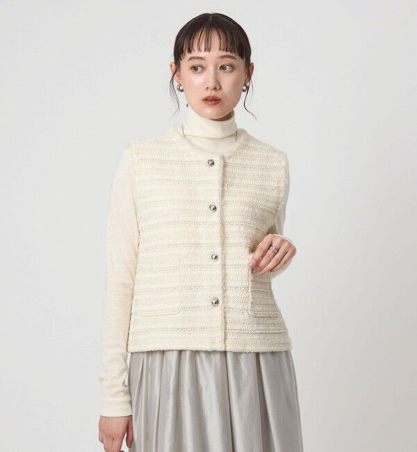 ミックスツイードライク ジレ　green label relaxing ミックスツイードライク ニット ジレ ベスト（UNITED ARROWS green