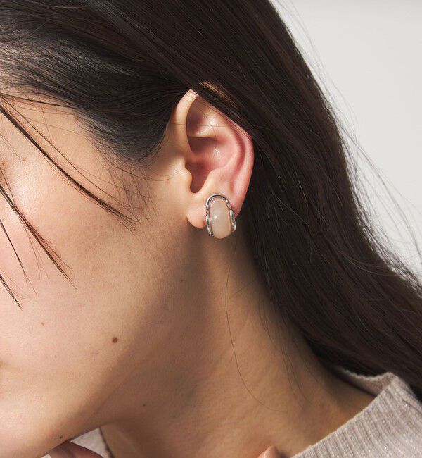 UNITED ARROWS green label relaxing「マーブル イヤリング」|イヤリング|BEIGE