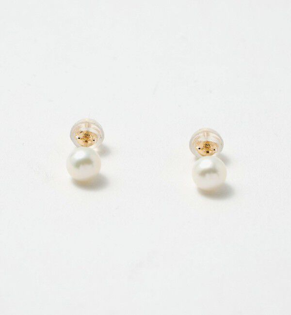 BEAUTY&YOUTH UNITED ARROWS「K10 淡水パール ピアス/5mm」|ピアス|OFF WHITE