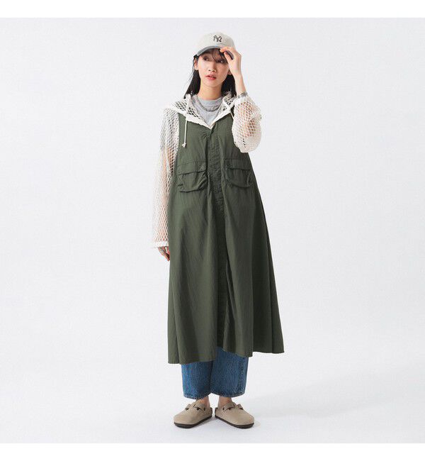 BEAMSBOY「ナイロン タッサー C-1 ノースリーブ ワンピース」|ワンピース|