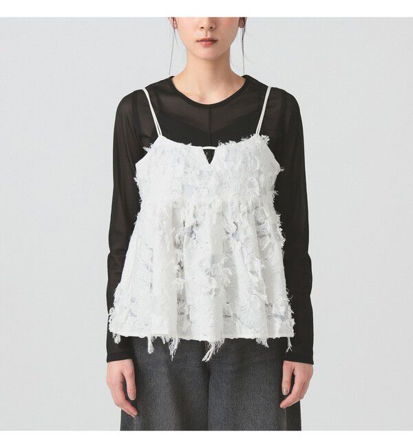 Ray BEAMS 「フリンジ ジャカード キャミソール」|キャミソール|