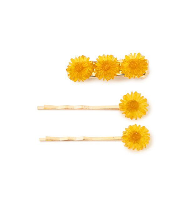 BEAMSBOY「レトロ フラワー ヘアピン 3セット」|その他|YELLOW