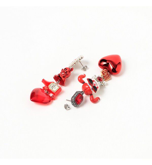 Ray BEAMS 「guriguri / レッド ミックス ピアス」|ピアス|