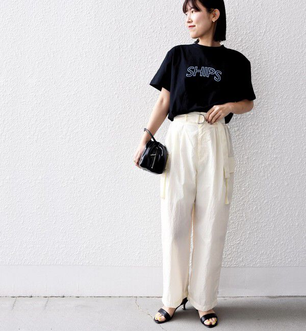 SHIPS for women「【WEB限定】 SHIPS ラウンド プリント ロゴ TEE」|Tシャツ・カットソー|