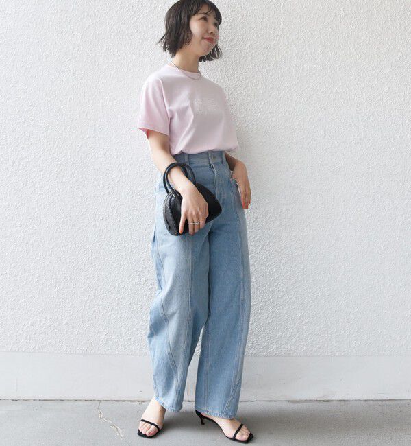 SHIPS for women「【WEB限定】 SHIPS ラウンド プリント ロゴ TEE」|Tシャツ・カットソー|