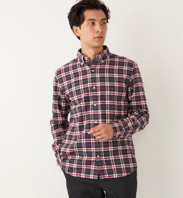 SHIPS Colors 「SHIPS Colors: ネルチェック ボダンダウン カラー ロングスリーブ ドレスシャツ」|シャツ・ブラウス|