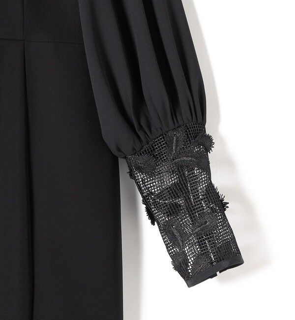 SHIPS for women「【SHIPS別注】kaene:ブラック フォーマル レース スリーブ ワンピース（セレモニー対応可）」|ワンピース|