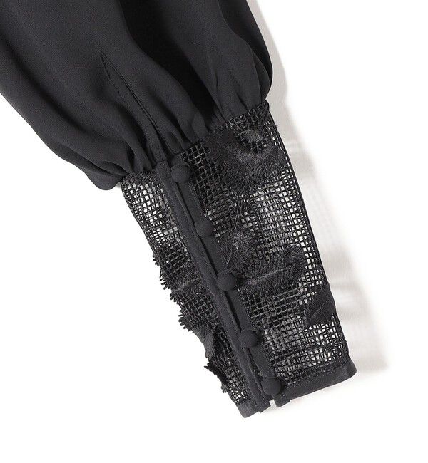 SHIPS for women「【SHIPS別注】kaene:ブラック フォーマル レース スリーブ ワンピース（セレモニー対応可）」|ワンピース|