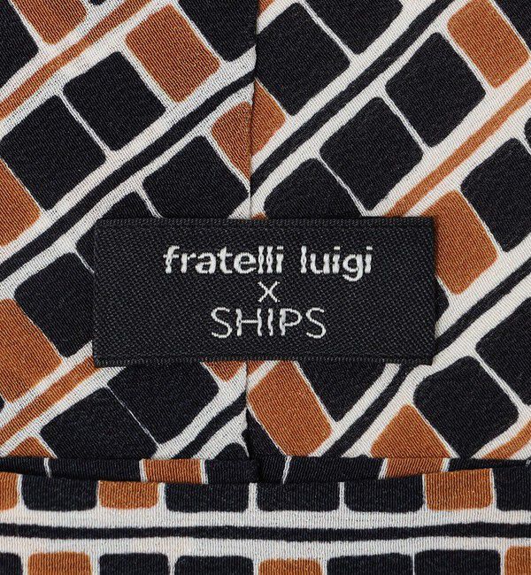 SHIPS「Fratelli Luigi: スクエア ストライプ プリント ネクタイ」|ネクタイ・蝶ネクタイ|
