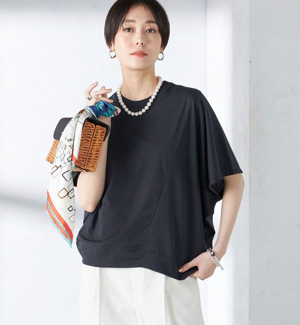 SHIPS for women「assiette:〈手洗い可能〉プレミアム 天竺 ワイド」|Tシャツ・カットソー|ネイビー