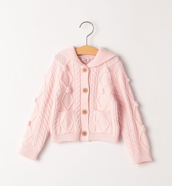 SHIPS KIDS「SHIPS KIDS:80～90cm /〈洗濯機可能〉ケーブル ニット カーディガン」|カーディガン|