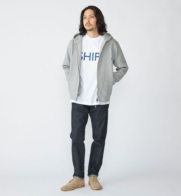 SHIPS「【WEB限定】SHIPS: ワンポイントロゴ ガスコットン ダブルニット ジップパーカー（セットアップ対応）」|パーカー|
