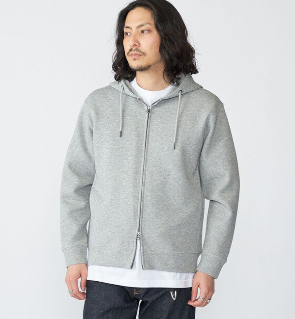 SHIPS「【WEB限定】SHIPS: ワンポイントロゴ ガスコットン ダブルニット ジップパーカー（セットアップ対応）」|パーカー|