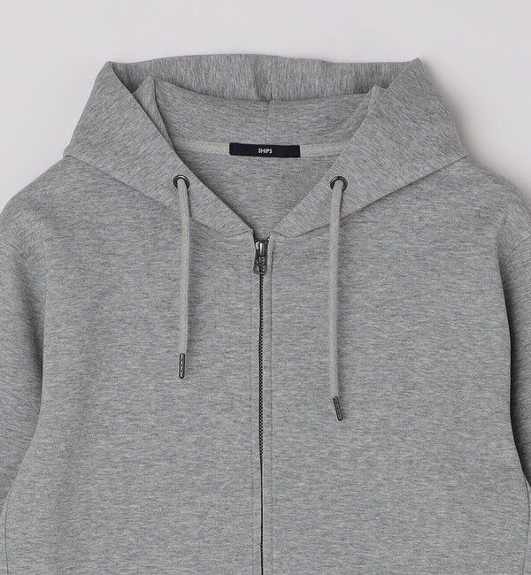 SHIPS「【WEB限定】SHIPS: ワンポイントロゴ ガスコットン ダブルニット ジップパーカー（セットアップ対応）」|パーカー|