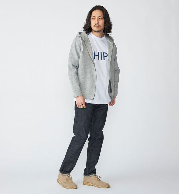 SHIPS「【WEB限定】SHIPS: ワンポイントロゴ ガスコットン ダブルニット ジップパーカー（セットアップ対応）」|パーカー|