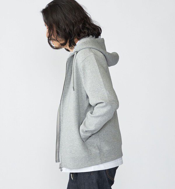 SHIPS「【WEB限定】SHIPS: ワンポイントロゴ ガスコットン ダブルニット ジップパーカー（セットアップ対応）」|パーカー|