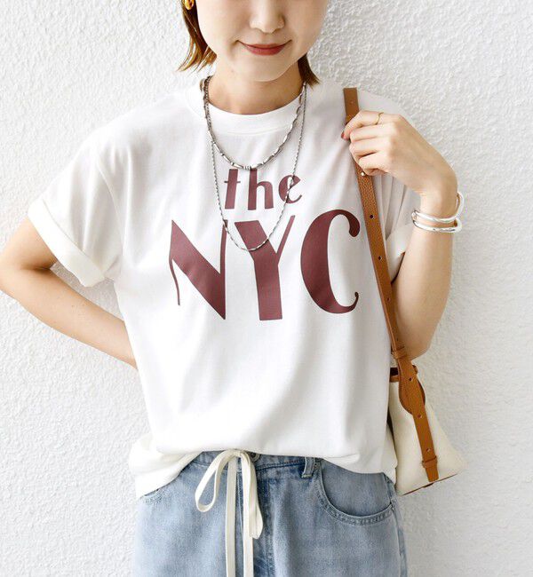 SHIPS for women「【WEB限定】コットン 天竺 ロゴ プリント TEE」|Tシャツ・カットソー|ライトホワイト