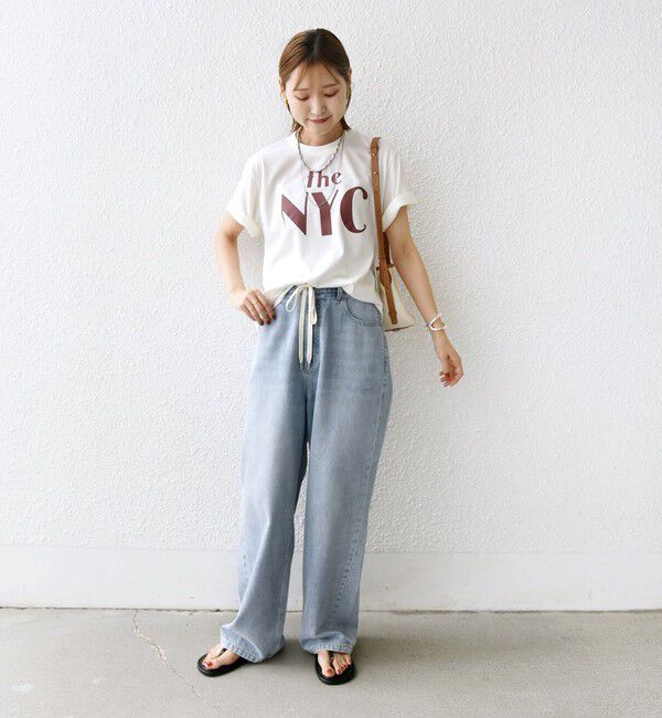 SHIPS for women「【WEB限定】コットン 天竺 ロゴ プリント TEE」|Tシャツ・カットソー|