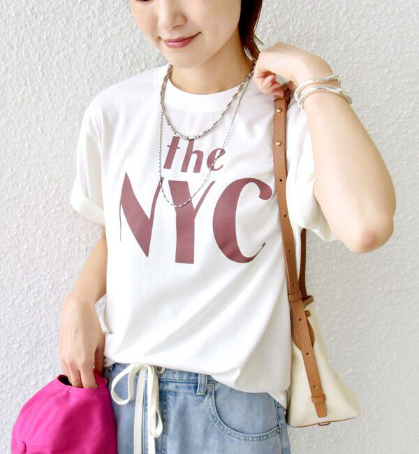 SHIPS for women「【WEB限定】コットン 天竺 ロゴ プリント TEE」|Tシャツ・カットソー|