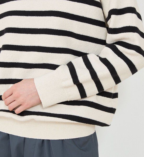 GALERIE VIE「フリゼコットンボーダー クルーネックプルオーバー」|ニット・セーター|