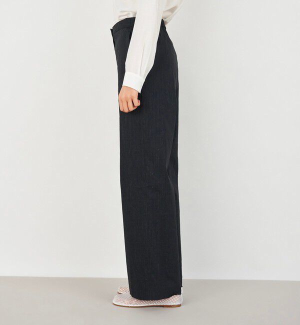 DES PRES「リネンナイロンストレッチ セミワイドパンツ」|スラックス|