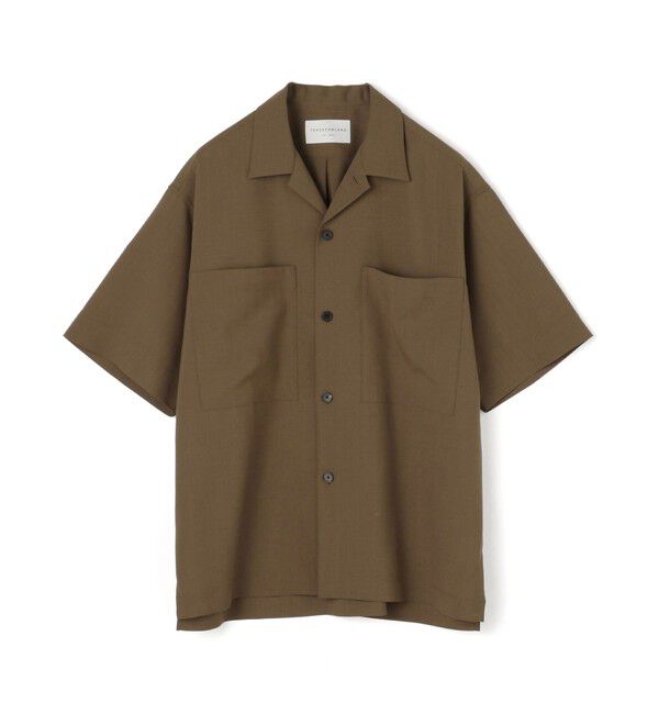 TOMORROWLAND MENS「ポリエステルウールポプリン オープンカラーシャツ」|シャツ・ブラウス|45 キャメル