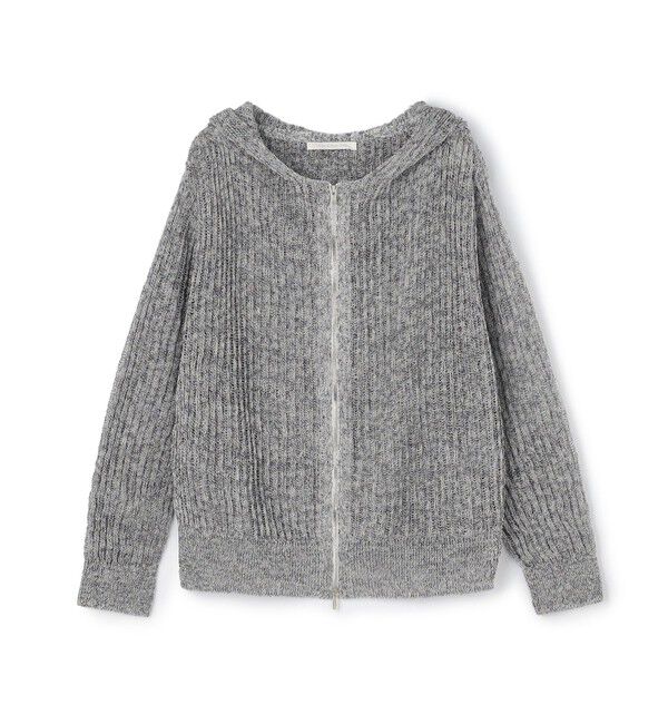GALERIE VIE「コットンリネンムリネ フーデッドカーディガン」|カーディガン|16 グレー系