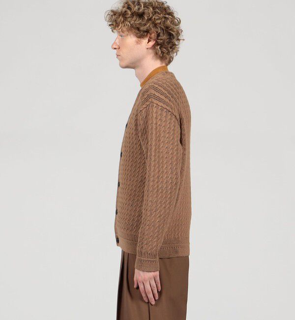 【新品】手洗可TOMORROWLAND 長袖カーディガン キャメル ¥37400 新品】手洗可TOMORROWLAND 長袖カーディガン キャメル ¥37400