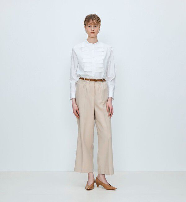 TOMORROWLAND collection「【WEB先行予約】コンパクトブロード タックボザムブラウス」|シャツ・ブラウス|