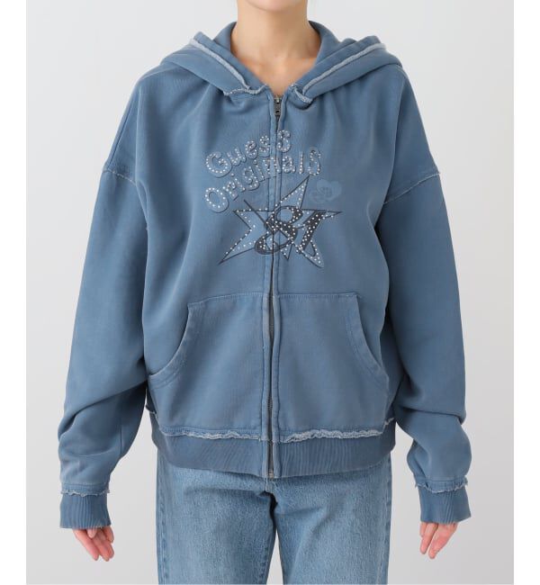 JOINT WORKS「GUESS/ゲス GO OS STAR RHINESTON HOODIE」|パーカー|ブルー A