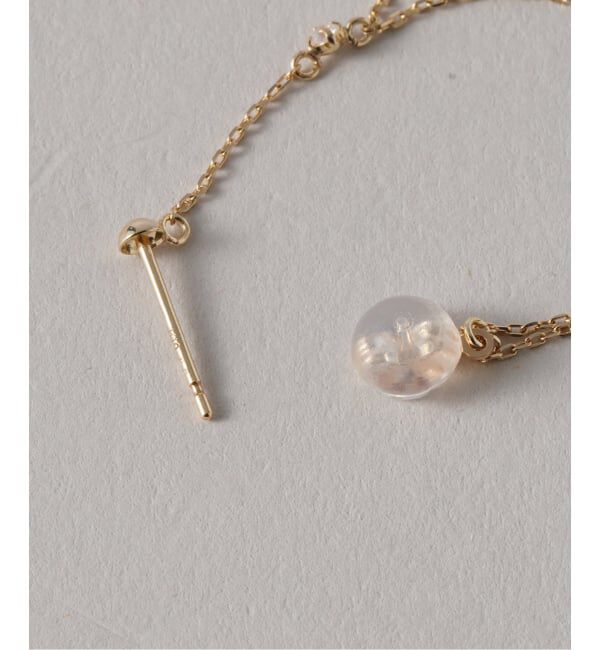 Lilas by Spick&Span「《WEB限定》デュアルチェーンダイヤピアス K10（両耳）」|ピアス|