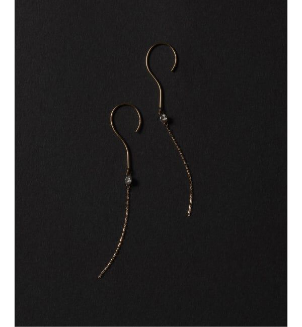 Lilas by Spick&Span「ホールダイヤ1pチェーンフックピアス K18（両耳）」|ピアス|