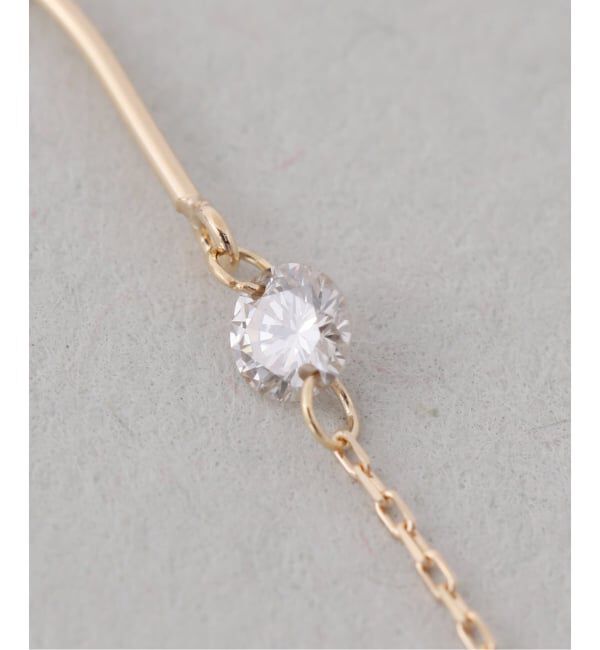 Lilas by Spick&Span「ホールダイヤ1pチェーンフックピアス K18（両耳）」|ピアス|